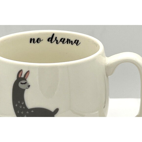 Opalhouse™ 17oz Stoneware Coffee Mug White No Drama Llama Ceramic Porcelain - Picture 7 of 15